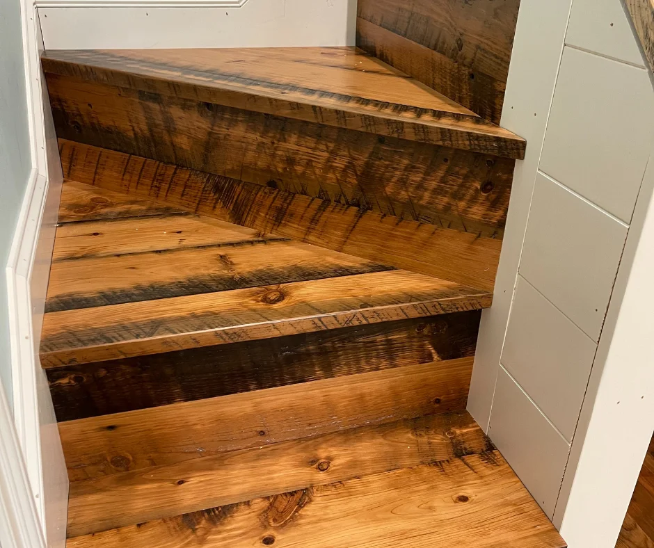 reclaimed wood stair treads
