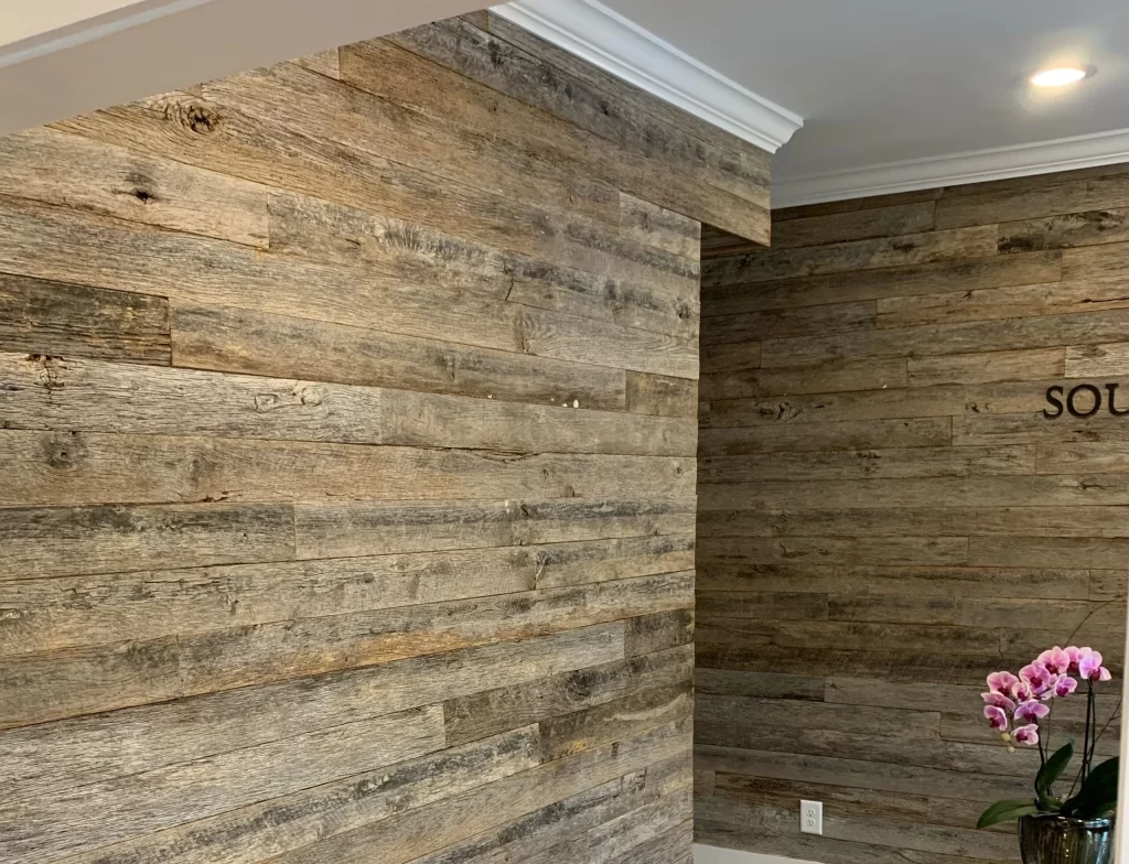 Reclaimed lumber wallboard
