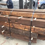 Reclaimed Wood Box beams attached