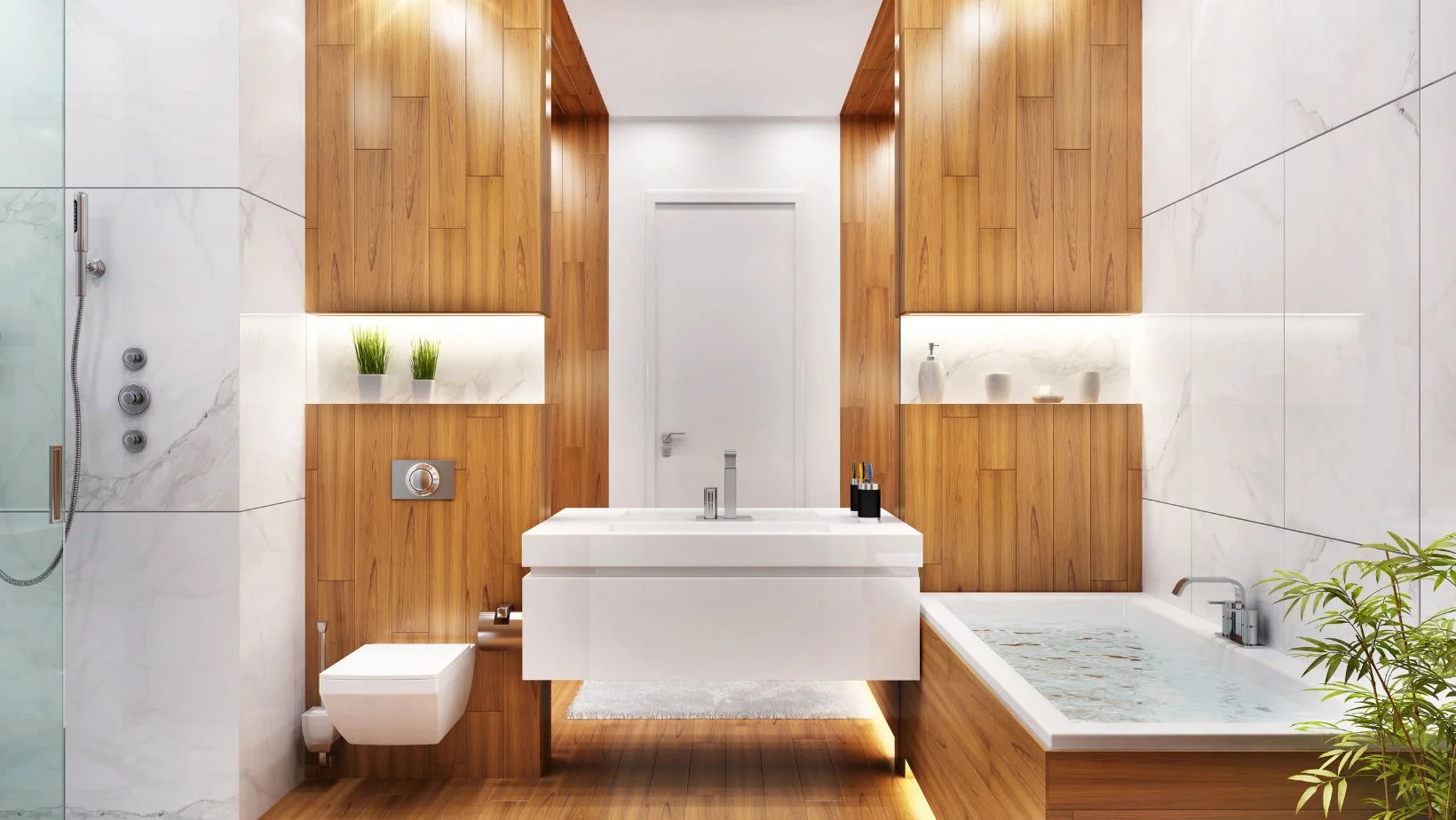 minimalist japandi bathroom