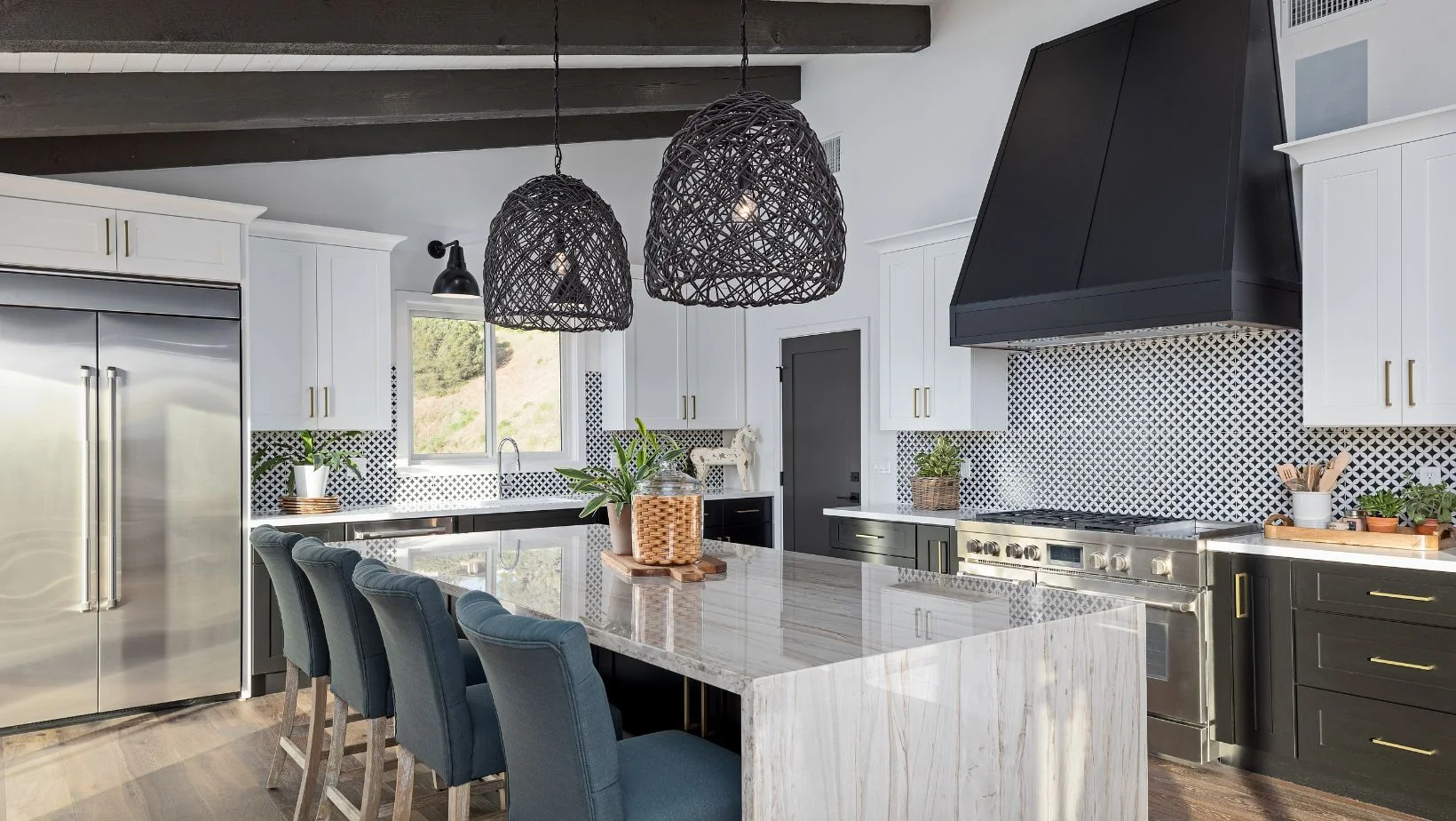 kitchen with wrought iron details