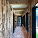 House with Reclaimed Wood Box Beams