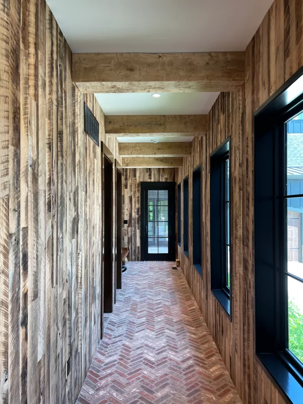 House with Reclaimed Wood Box Beams