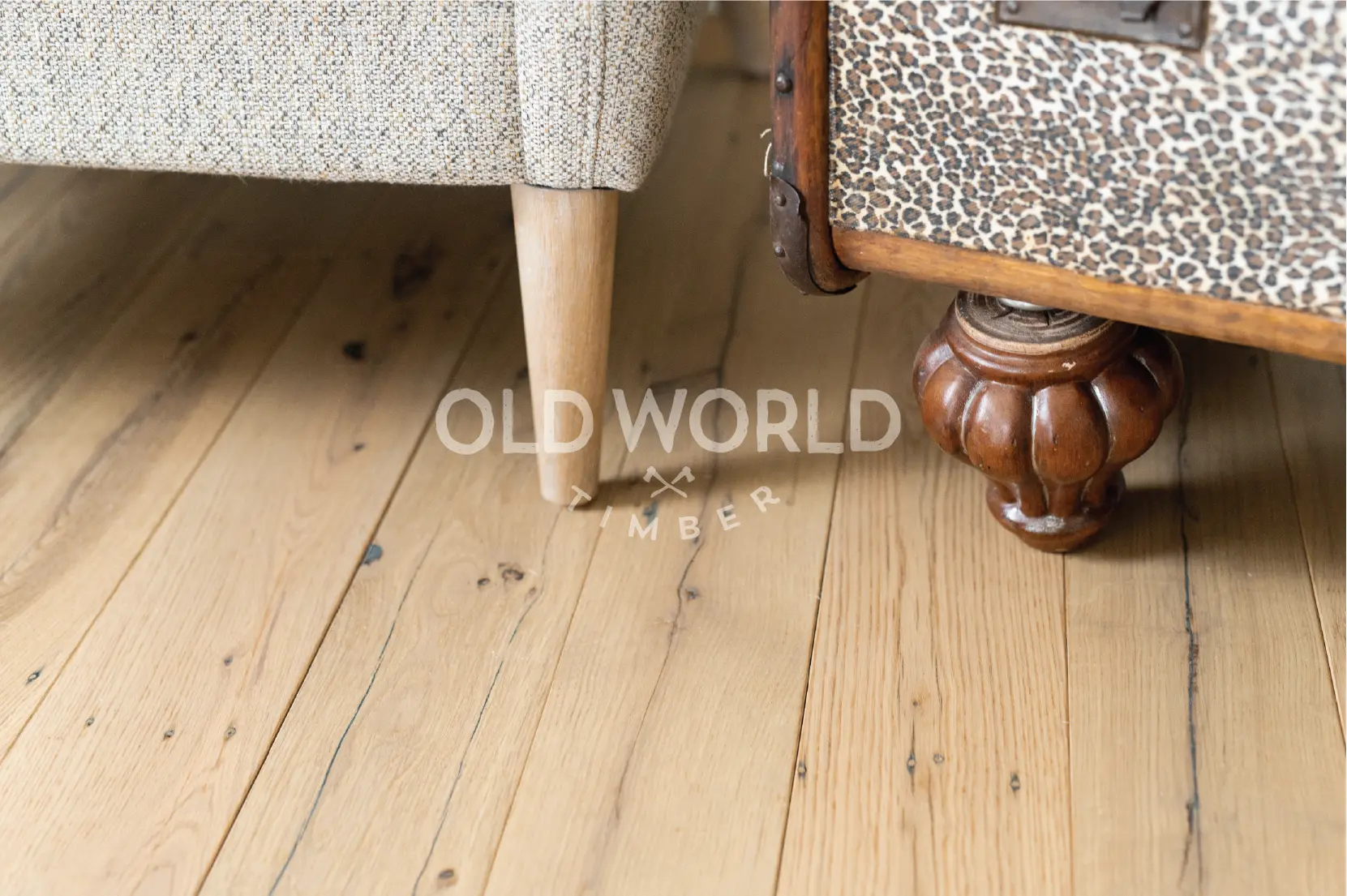 Reclaimed engineered oak flooring planks from old tire and textile factories, clean face and smooth finish.
